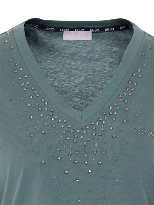 T-shirt donna con scollo a V LIU-JO | TA6284JS92376009