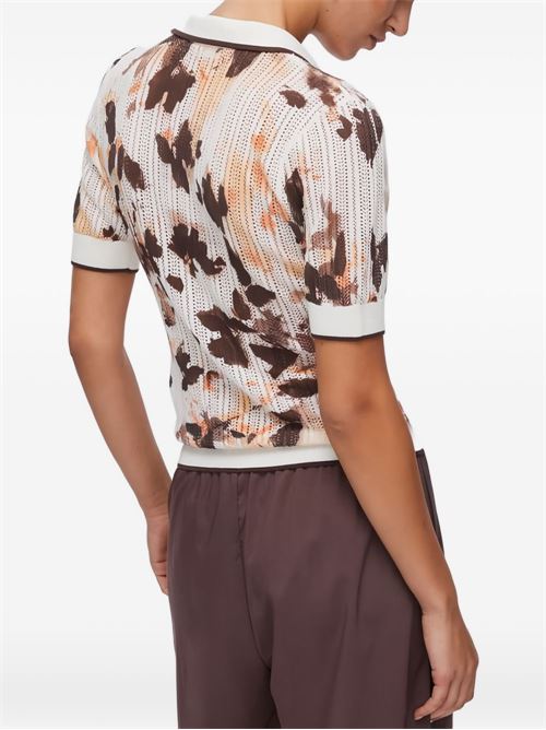 Polo donna con stampa fiori LIU-JO | TA6286MA64RL9045