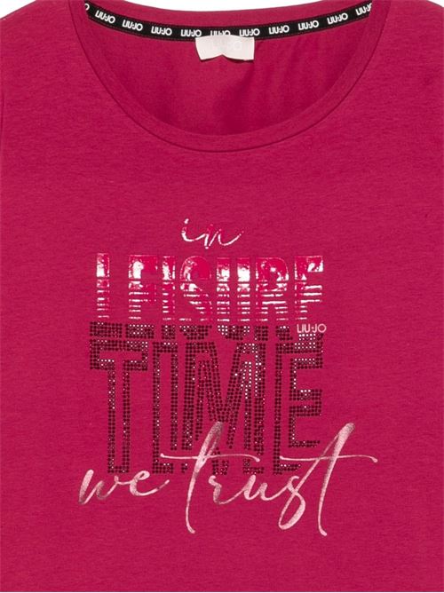 T-shirt donna Liu Jo ciliegia con strass LIU-JO | TA6287JS003P9204