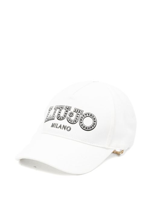 Cappello donna Liu Jo panna tech con logo Swarovski LIU-JO | TA6292T419AM9136