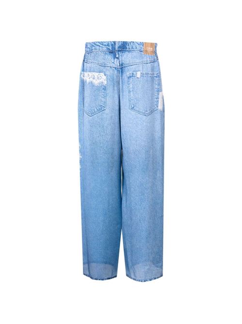 Pantalone donna con stampa effetto denim LIU-JO | UA6312T595879044