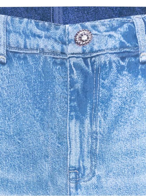 Pantalone donna con stampa effetto denim LIU-JO | UA6312T595879044