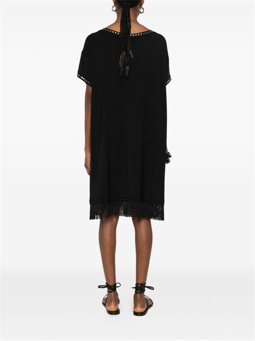 Abito donna Liu Jo nero con frange e borchie LIU-JO | VA6031JS36022222