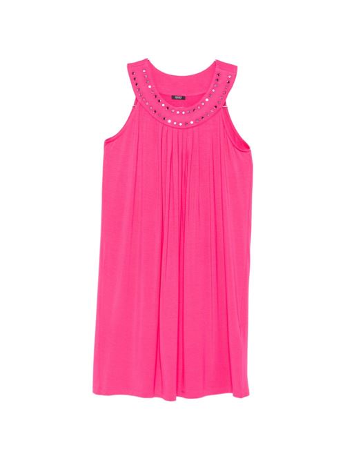 Abito donna Liu Jo fucsia smanicato con strass Swarovski LIU-JO | VA6032JS36082043