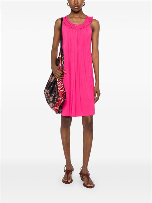 Abito donna Liu Jo fucsia smanicato con strass Swarovski LIU-JO | VA6032JS36082043