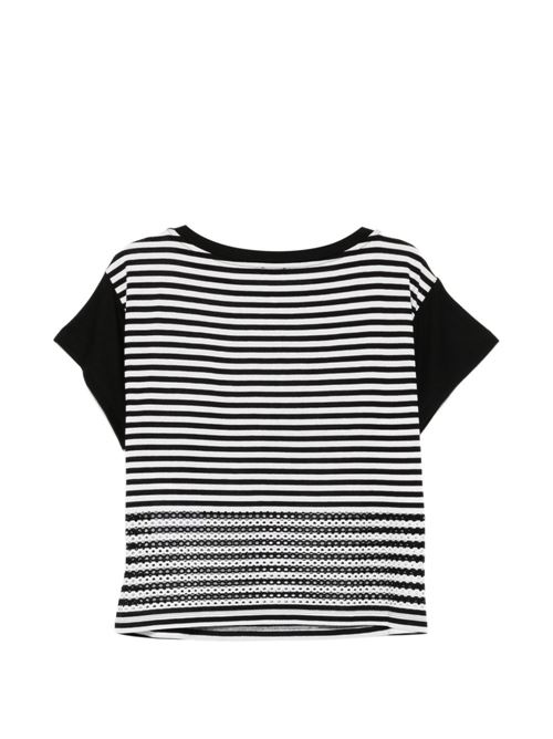 T-shirt donna Liu Jo nera e bianca rigata LIU-JO | VA6039J390809096