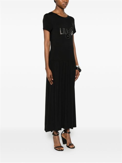 Abito donna Liu Jo lungo nero in jersey con strass Swarovski LIU-JO | VA6123JS360N9129