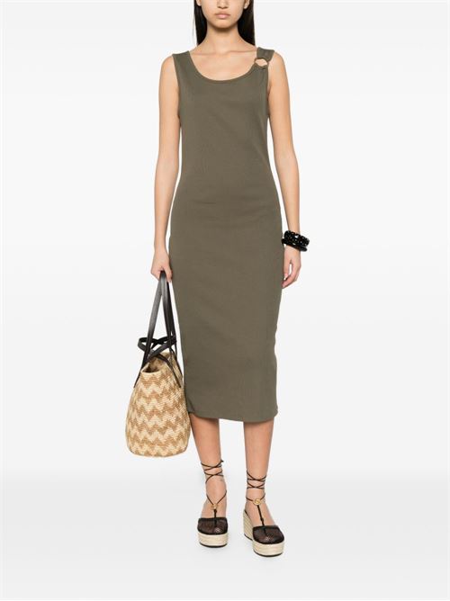 Abito donna Liu Jo lungo verde in costina smanicato LIU-JO | VA6129J4822X0763