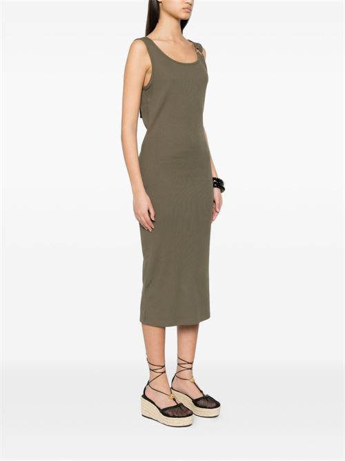 Abito donna Liu Jo lungo verde in costina smanicato LIU-JO | VA6129J4822X0763