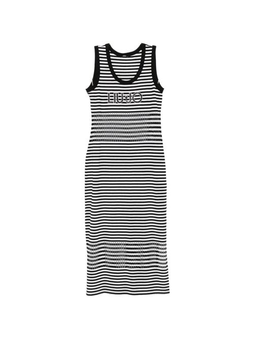 Abito donna Liu Jo lungo nero e bianco rigato smanicato LIU-JO | VA6198J390809096