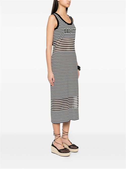 Abito donna Liu Jo lungo nero e bianco rigato smanicato LIU-JO | VA6198J390809096