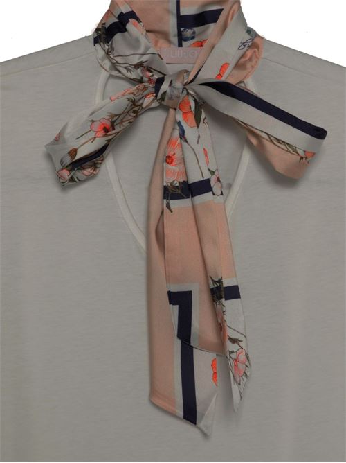 T-shirt donna con foulard annodato al collo LIU-JO | WA6189J6308P9373