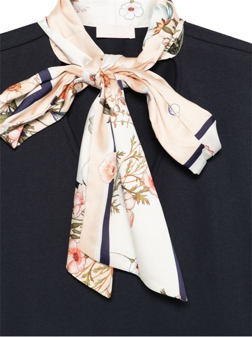 T-shirt donna con foulard annodato al collo LIU-JO | WA6189J6308P9466