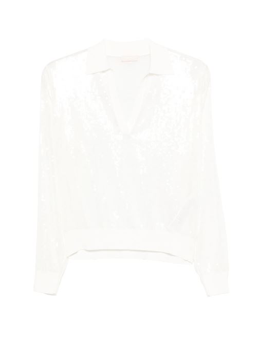 Polo donna Liu Jo bianca con paillettes LIU-JO | WA6218MA68RP9691