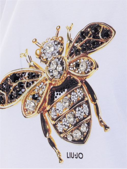 T-shirt donna bianca con stampa LIU-JO | WA6237JS923P9779