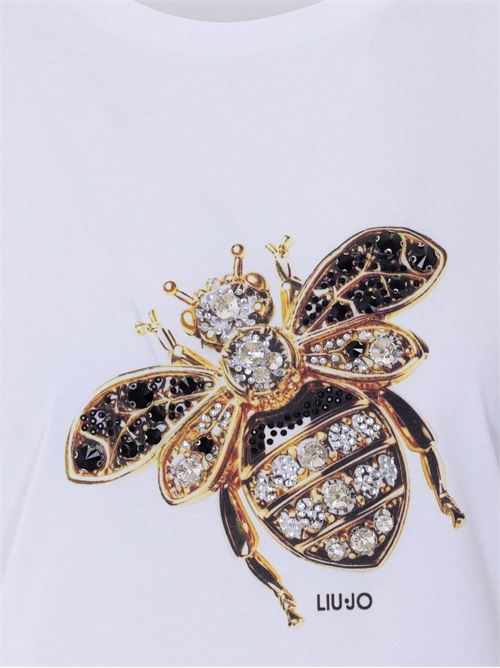 T-shirt donna bianca con stampa LIU-JO | WA6237JS923P9779