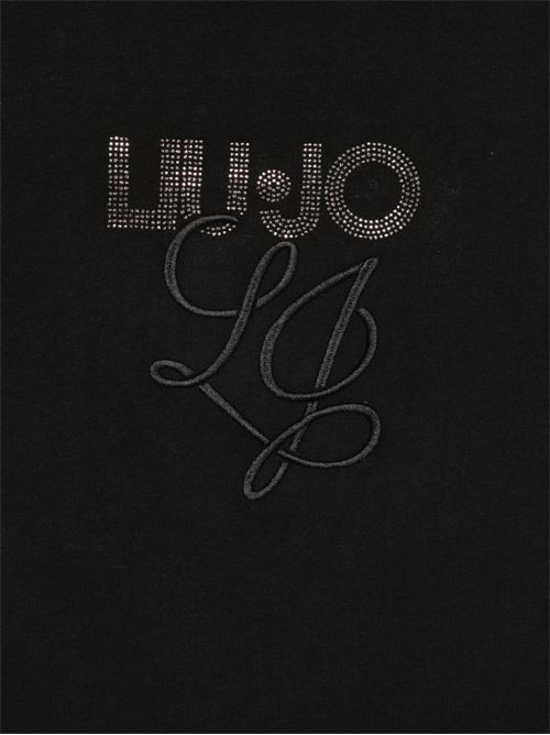 T-shirt donna Liu Jo nera con stampa logo LIU-JO | WA6238JS923P9351