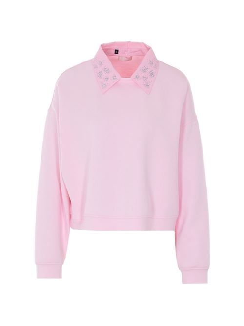 Felpa donna rosa con colleto stile polo LIU-JO | WA6243J3870P9280