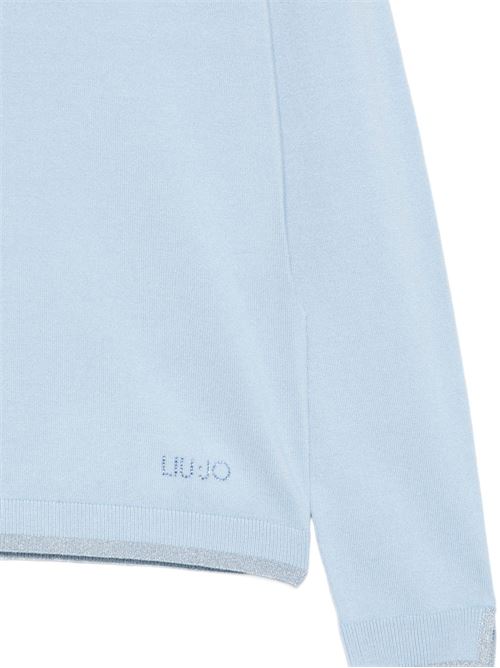 Maglia donna celeste con scollo V LIU-JO | WA6282MS49144121