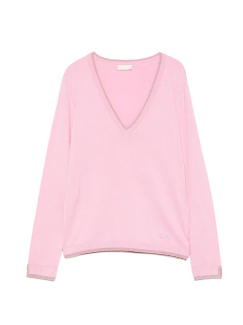 Maglia donna rosa con scollo V LIU-JO | WA6282MS49152215