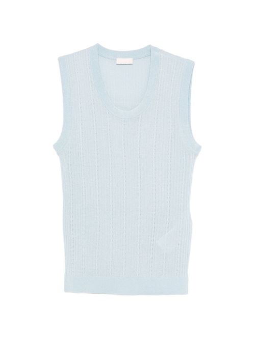 Canotta donna Liu Jo lurex celeste LIU-JO | WA6284MS46JA4256