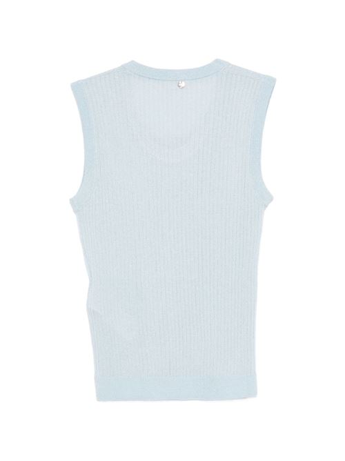 Canotta donna Liu Jo lurex celeste LIU-JO | WA6284MS46JA4256