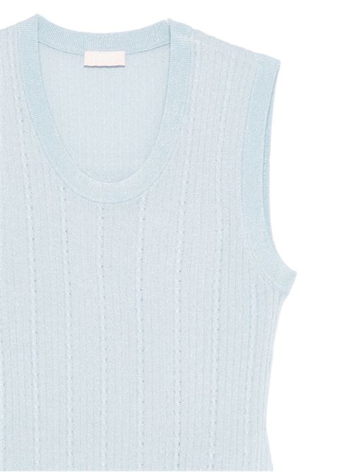 Canotta donna Liu Jo lurex celeste LIU-JO | WA6284MS46JA4256