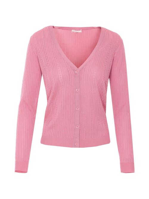 Maglia donna rosa con scollo a V LIU-JO | WA6291MS46JA4382