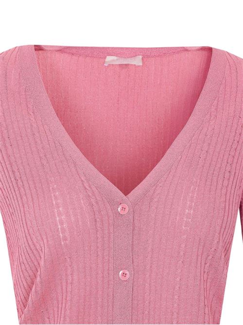 Maglia donna rosa con scollo a V LIU-JO | WA6291MS46JA4382