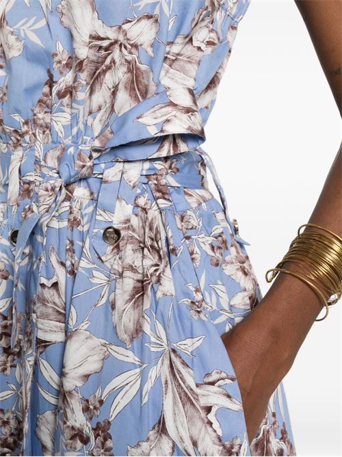 Abito lungo donna Liu Jo popeline celeste e sabbia LIU-JO | WA6312T4853T9502