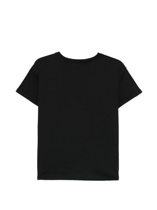 T-shirt donna nera con tasca decorata LIU-JO | WA6372JS923P9443