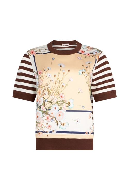 Maglia donna mezza manica con stampa LIU-JO | WA6386MS49IP9245