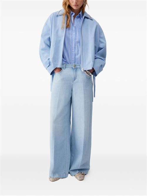 Camicia donna mezza manica a righe LIU-JO | WA6417T405AN9374