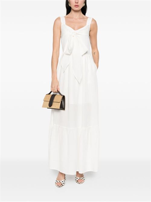 Abito lungo donna Liu Jo lino bianco con cintura LIU-JO | WA6428T481810701