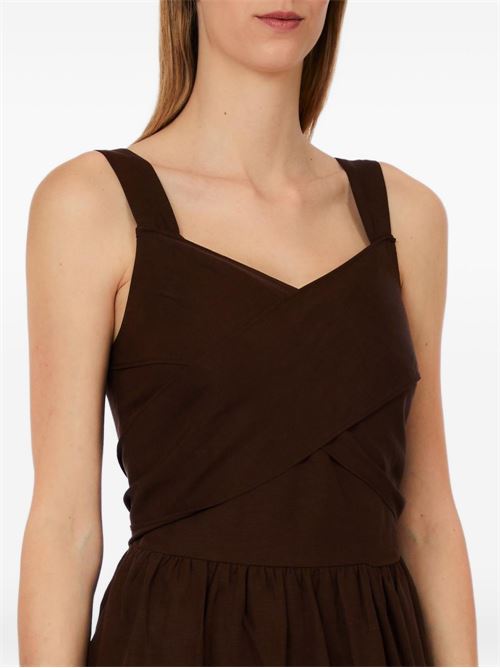 Abito lungo donna Liu Jo lino chocolat con cintura LIU-JO | WA6428T481891109
