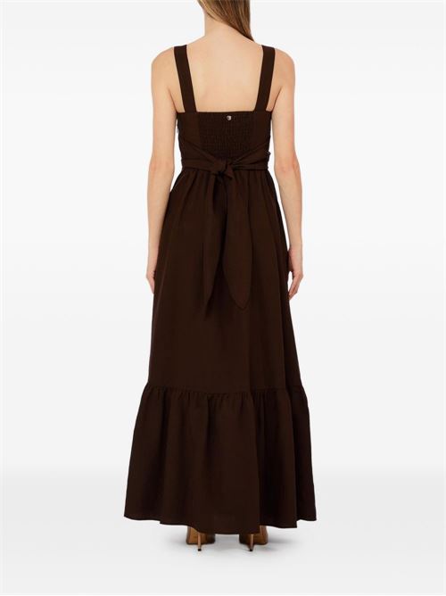 Abito lungo donna Liu Jo lino chocolat con cintura LIU-JO | WA6428T481891109