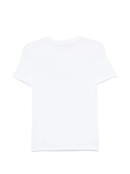 T-shirt donna bianca con logo in strass LIU-JO | WA6491JS923P9353