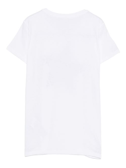T-shirt donna bianca con stampa e strass LIU-JO | WA6493JS923P9656