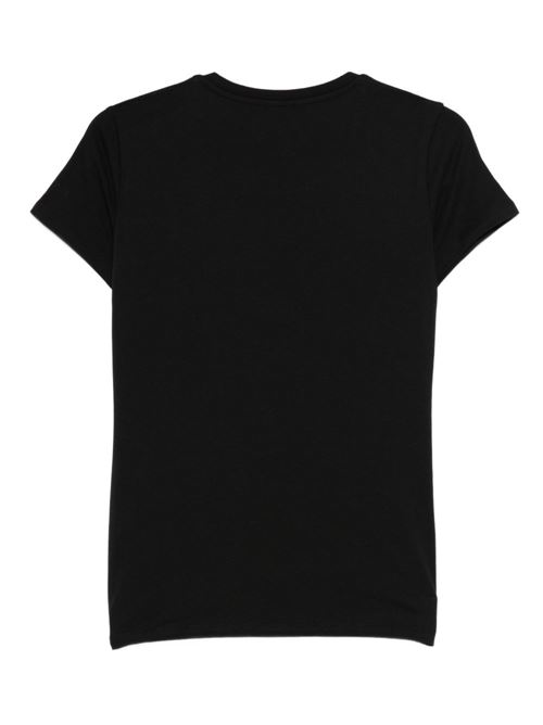 T-shirt donna mera con stampa logata e strass LIU-JO | WA6493JS923T9354