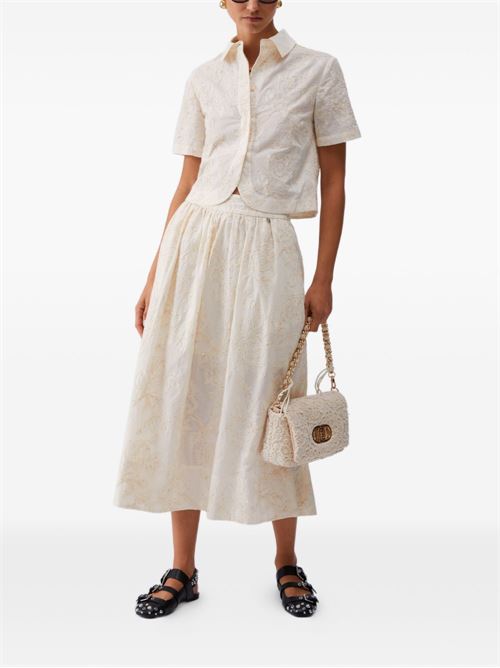 Top donna Liu Jo panna con ricamo paillettes LIU-JO | WA6508T472AP9417