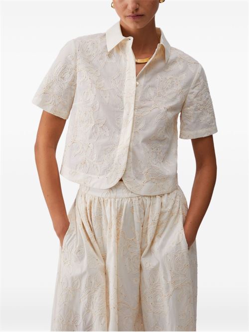 Top donna Liu Jo panna con ricamo paillettes LIU-JO | WA6508T472AP9417