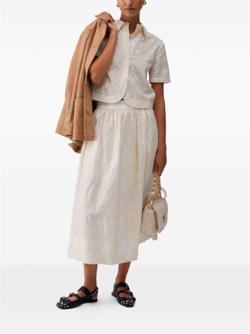 Top donna Liu Jo panna con ricamo paillettes LIU-JO | WA6508T472AP9417