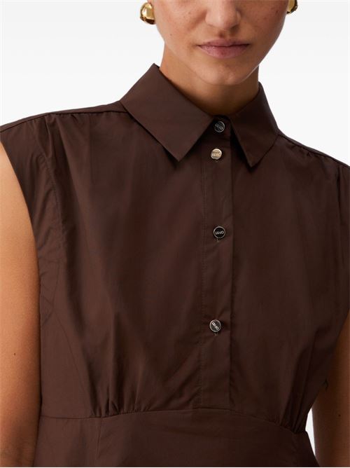 Top donna Liu Jo marrone popeline smanicato LIU-JO | WA6514T485391109