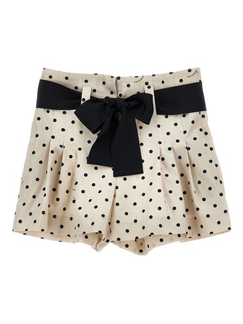 Shorts bambina Monnalisa beige e nero a pois MONNALISA | 11G41376000350