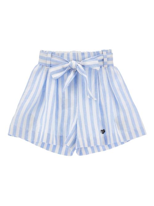 Shorts bambina Monnalisa bianchi a righe in lino MONNALISA | 11G41573209958