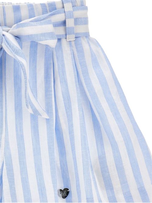 Shorts bambina Monnalisa bianchi a righe in lino MONNALISA | 11G41573209958