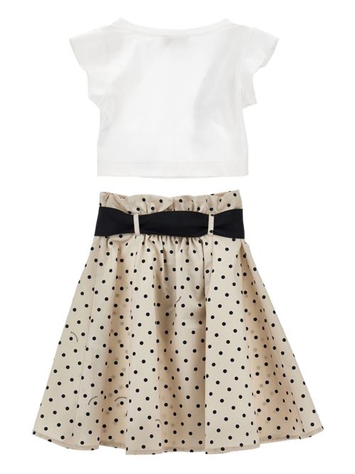 Completo bambina Monnalisa gonna e top beige e nero a pois MONNALISA | 11G50476000350