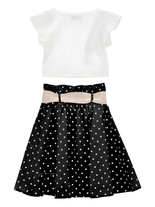 Completo bambina Monnalisa gonna e top nero e bianco a pois MONNALISA | 11G50476005099