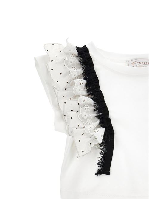 Completo bambina Monnalisa gonna e top nero e bianco a pois MONNALISA | 11G50476005099