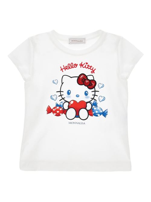 T-shirt bambina Monnalisa bianca con stampa Hello Kitty MONNALISA | 11G61872010099